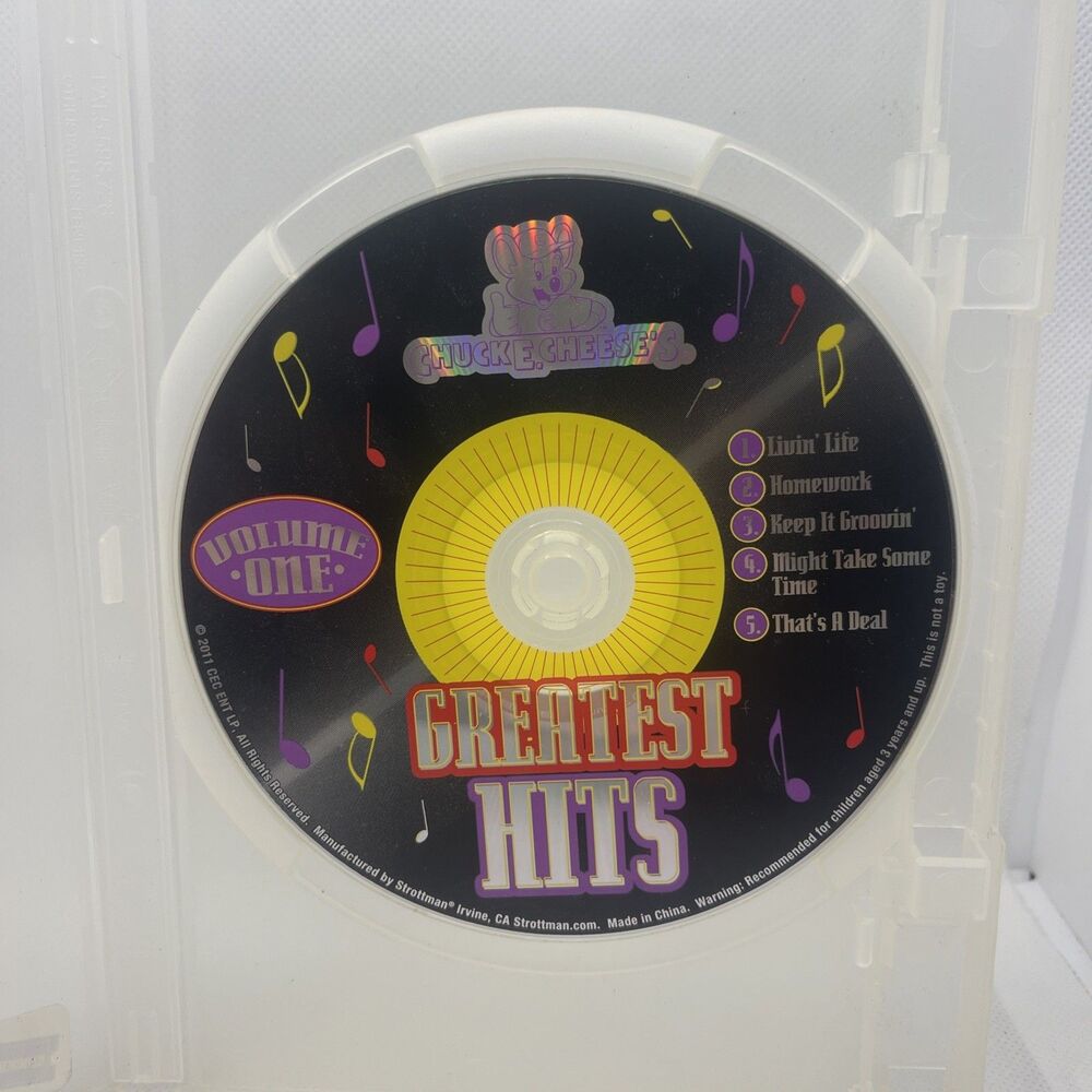 Chuck E. Cheese's Greatest Hits Volume One CD 2009 Music Children's Pop
